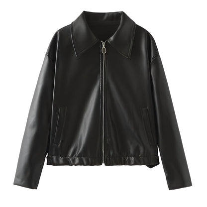 Lesley - Trendige Damen-Lederjacke mit Reißverschluss