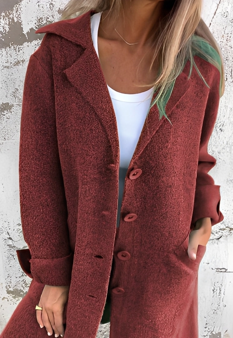 Izabelle - Langer, bequemer Damenstrickmantel