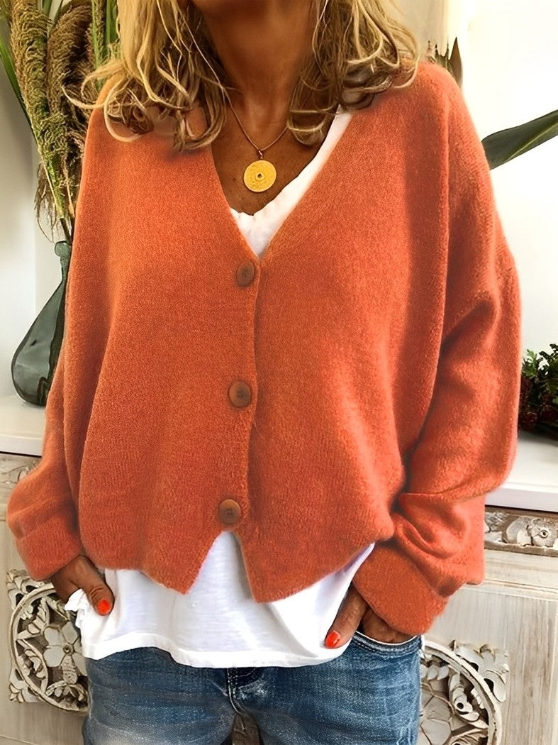 Evette - Bequeme Damenstrickjacke mit Knöpfen