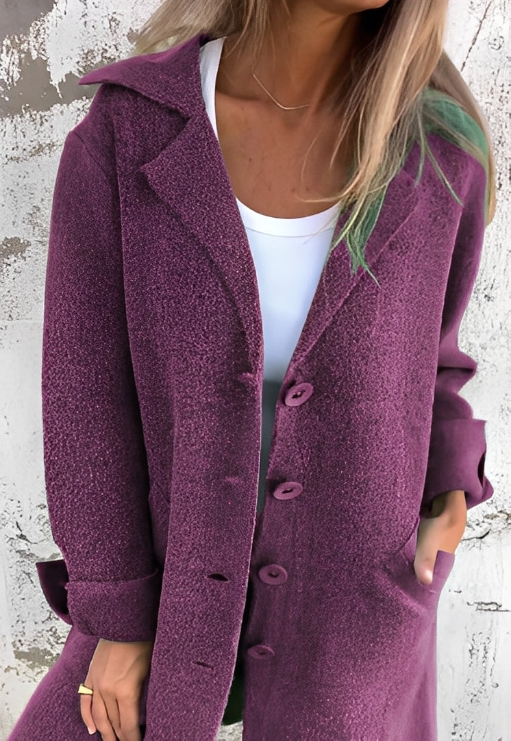Izabelle - Langer, bequemer Damenstrickmantel