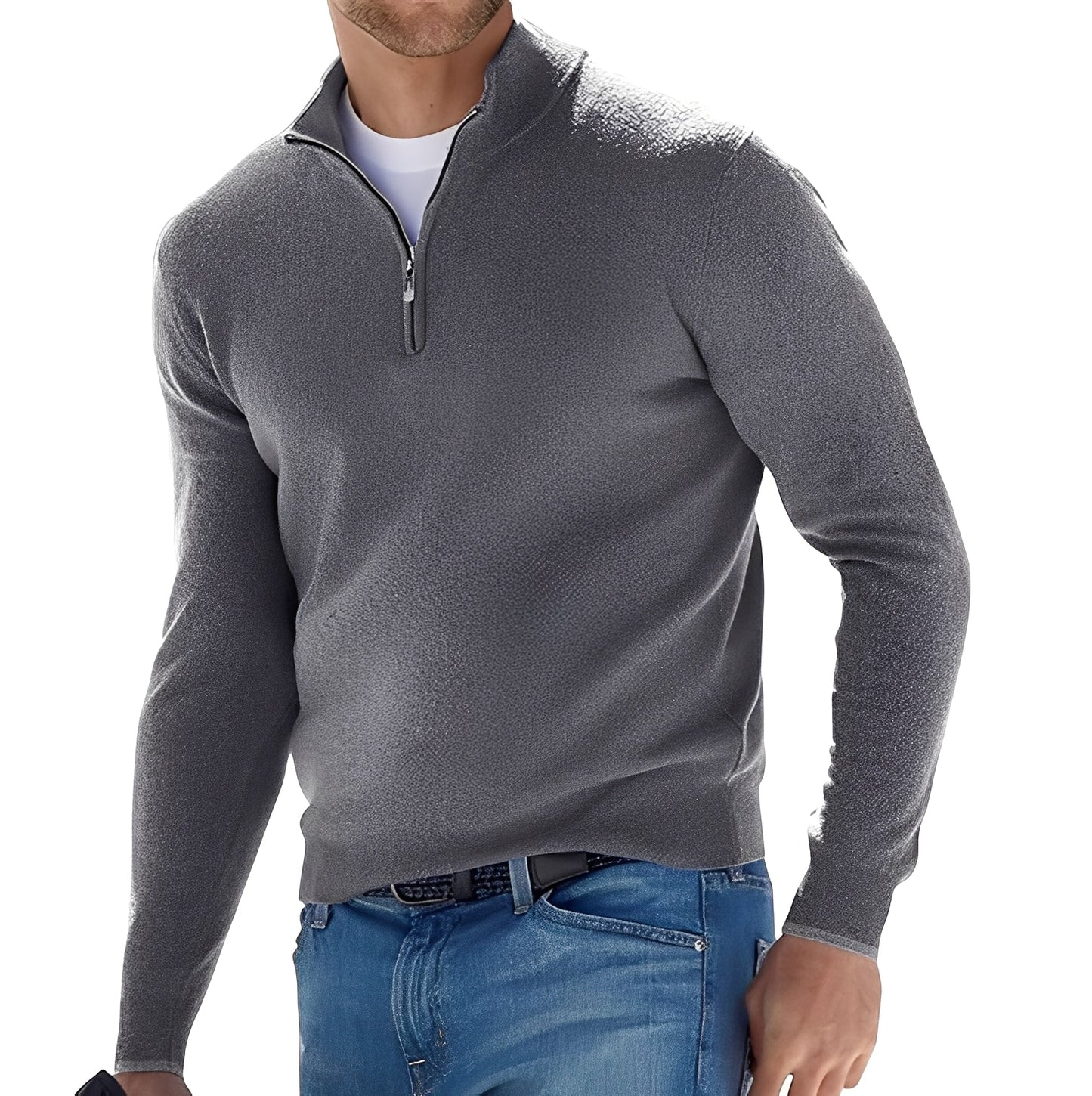Kennith - Bequemer Herrenpullover mit Zipper