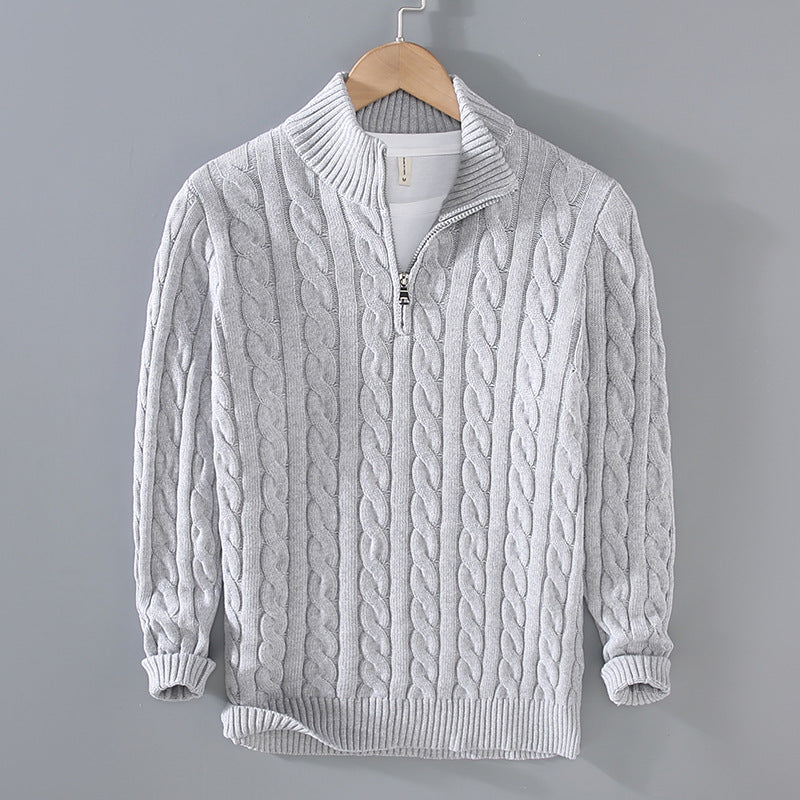 Benson - Bequemer Herrenpullover aus Kaschmir mit Reißverschluss
