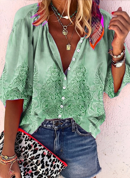 Kristina - Lebhafte, locker geschnittene Damenbluse