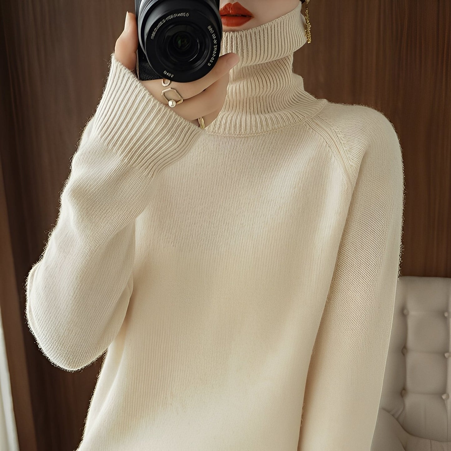 Kaycee - Eleganter Damen-Rollkragenpullover