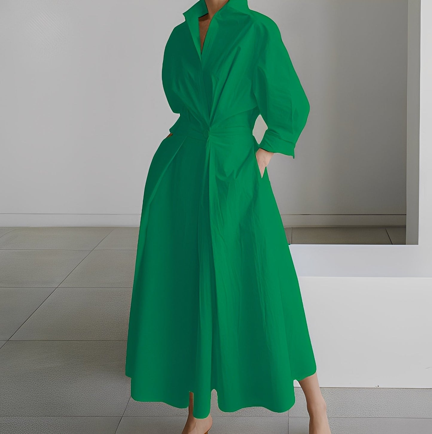 Lavina - Lässiges Langarmkleid mit Taschen für Damen