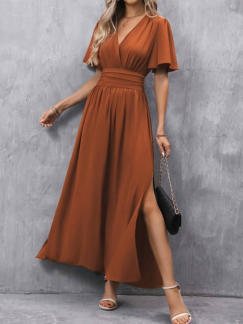 Juliette – Damenkleid mit Rüschkragen und Falten-Taille