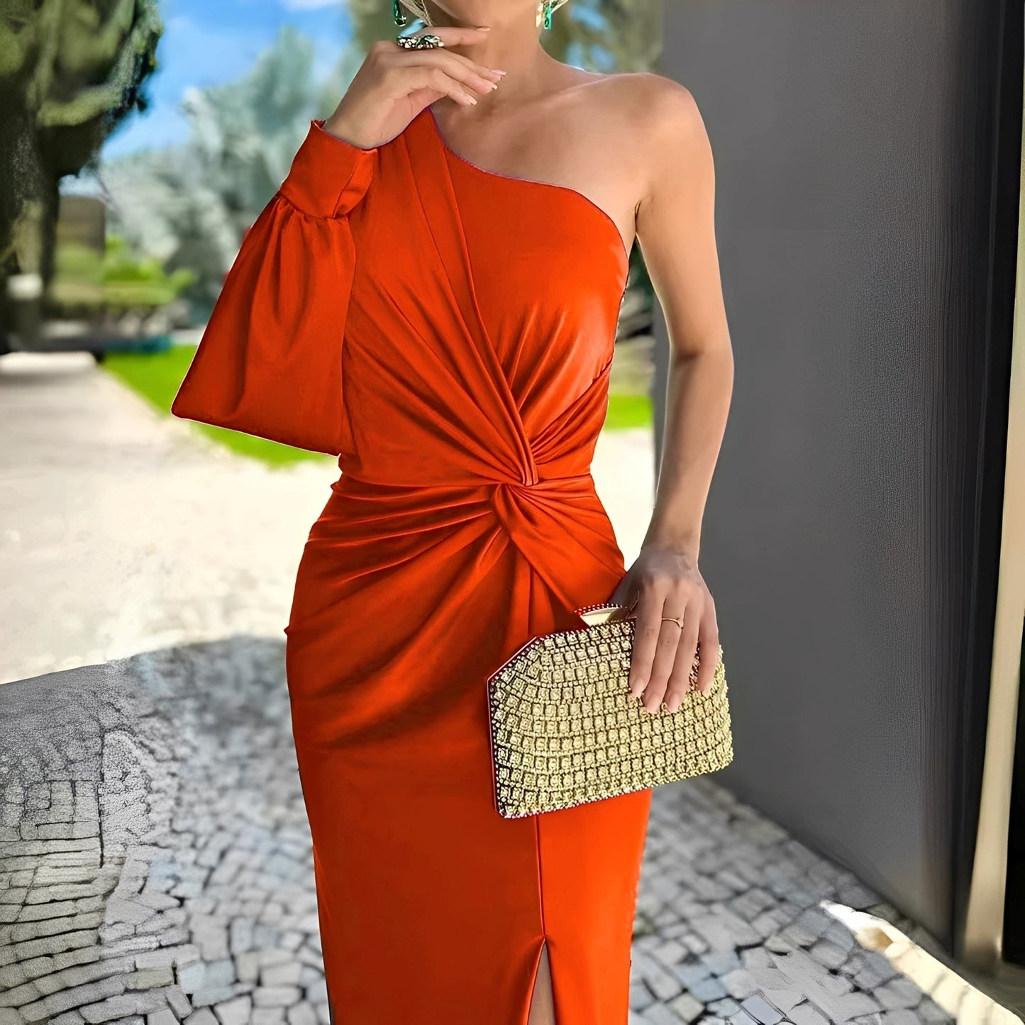 Pauline - Schickes, drapiertes One-Shoulder-Damenkleid