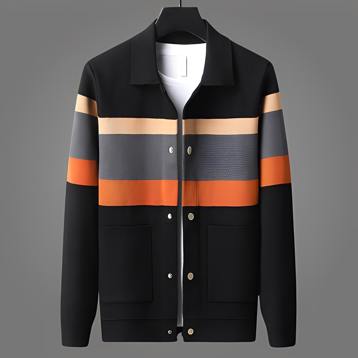 Henry - Moderner gestreifter Herrenpullover aus Strick