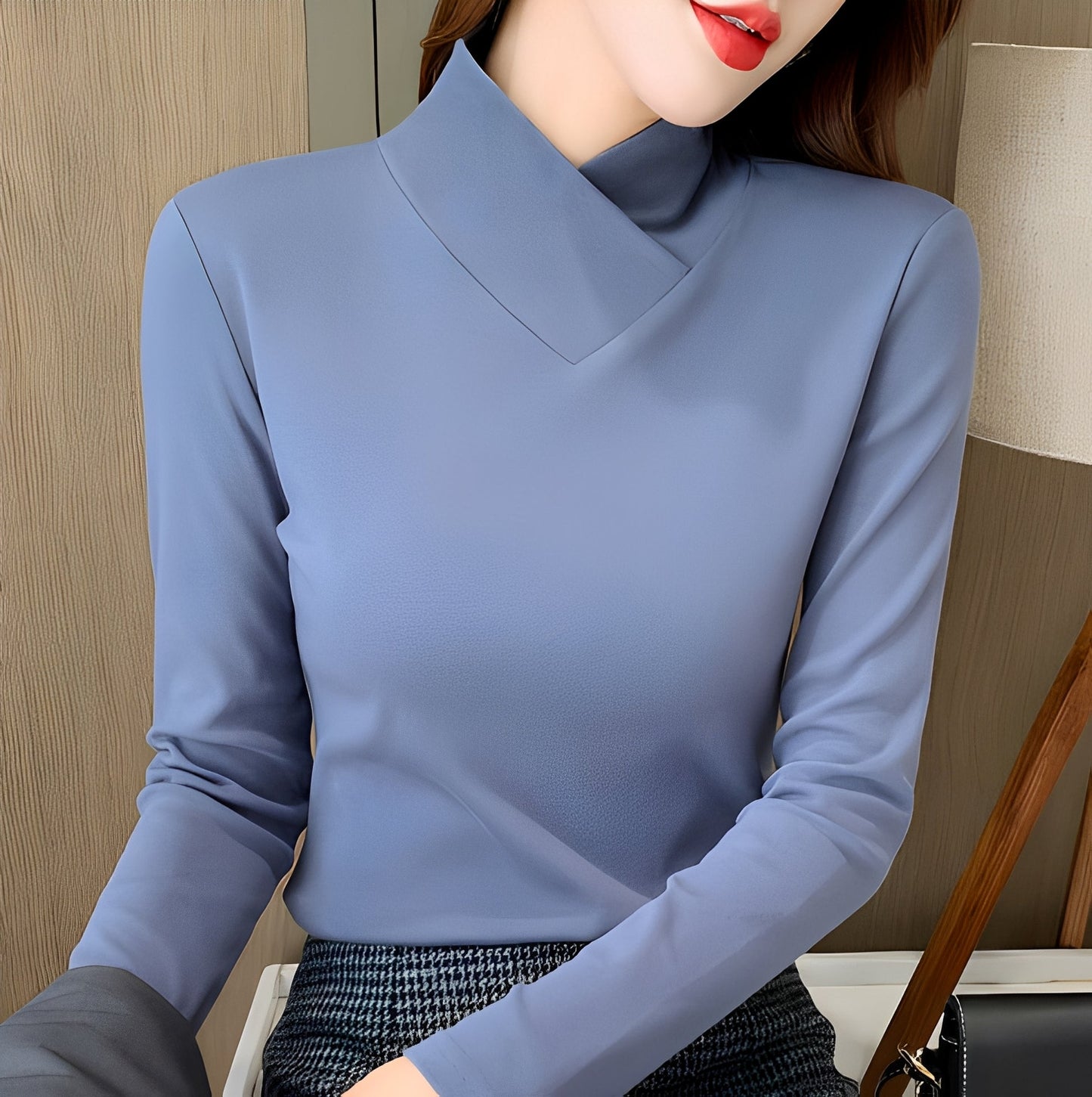 Mikayla - Eleganter, figurbetonter Damen-Rollkragenpullover
