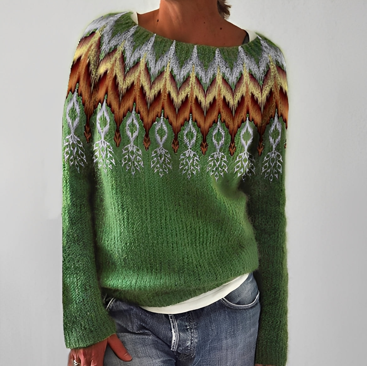 Christiana - Klassischer Damenpullover mit Motiv