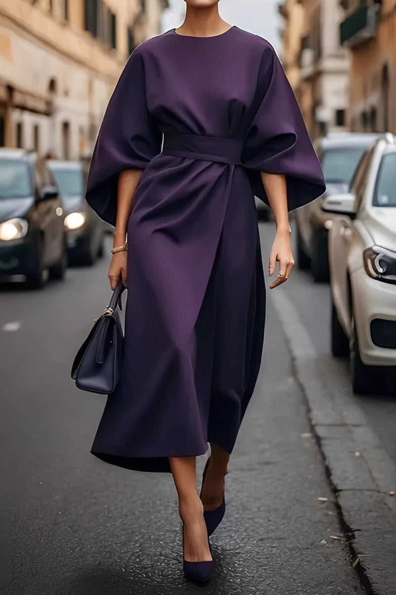 Elena - Schickes, lässig fallendes Damenkleid mit Gürtel