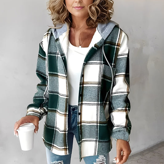 Martina - Bequeme Damenjacke mit Kapuze aus Wolle