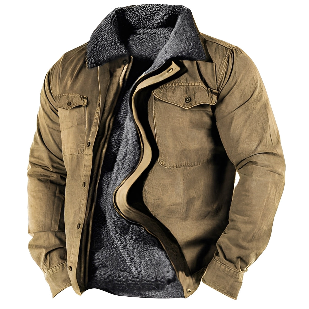 Hubert - Men's Jacket with Classic Style and Sherpa Lining