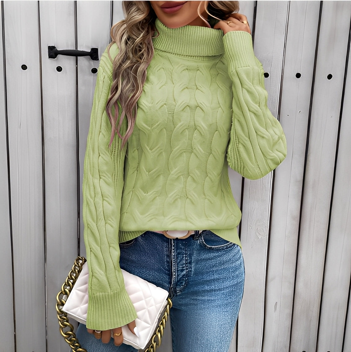 Amélie - Komfortabler Damenrollkragenpullover aus Baumwolle