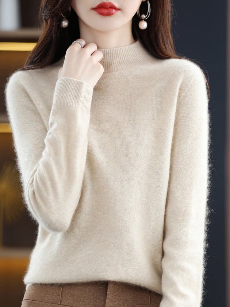 Carrie - Elegant, warm women's sweater with stand-up collar