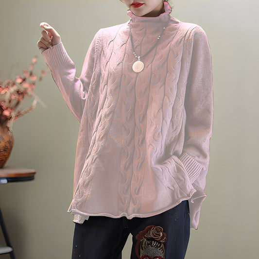 Merla - Bequemer Rollkragenpullover mit Seitenschlitz für Frauen