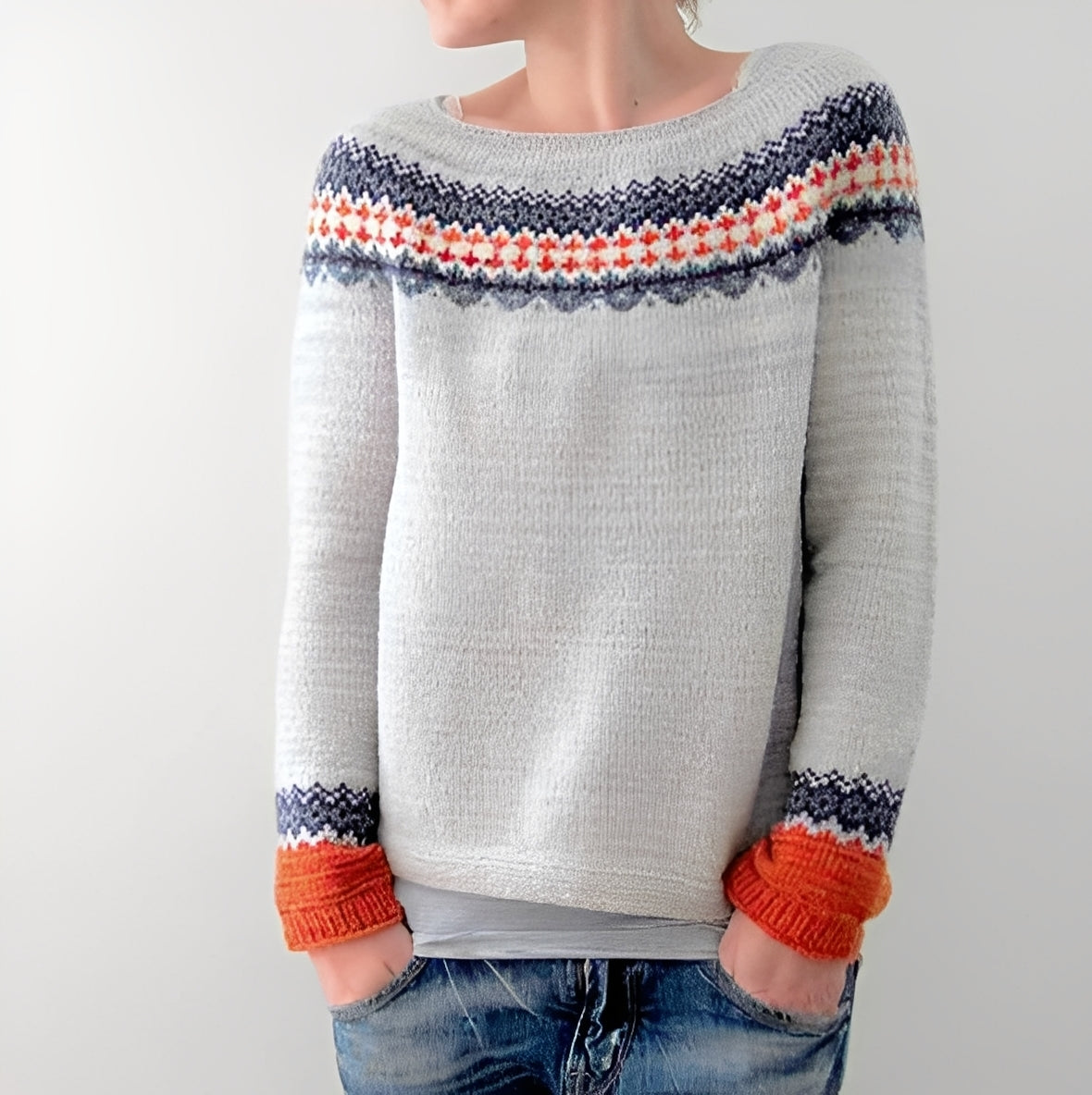 Christiana - Klassischer Damenpullover mit Motiv