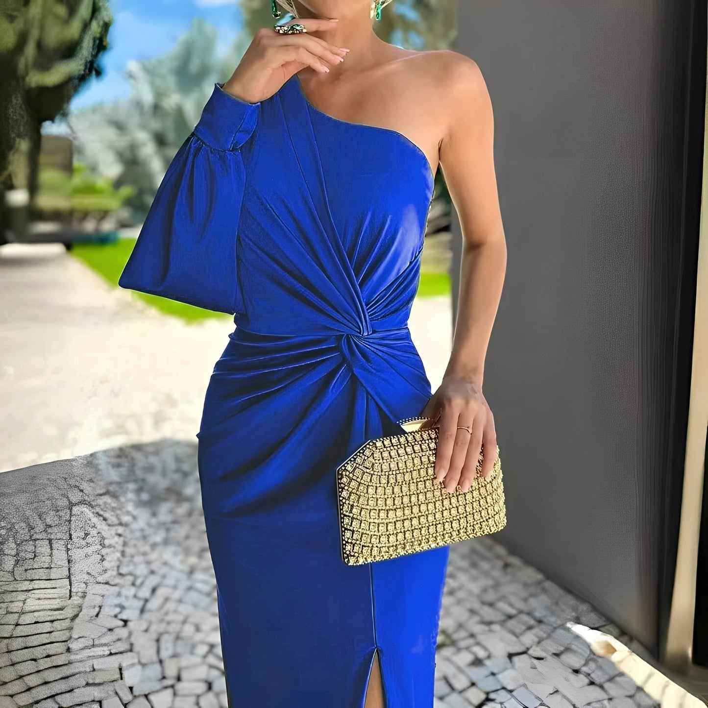 Pauline - Schickes, drapiertes One-Shoulder-Damenkleid