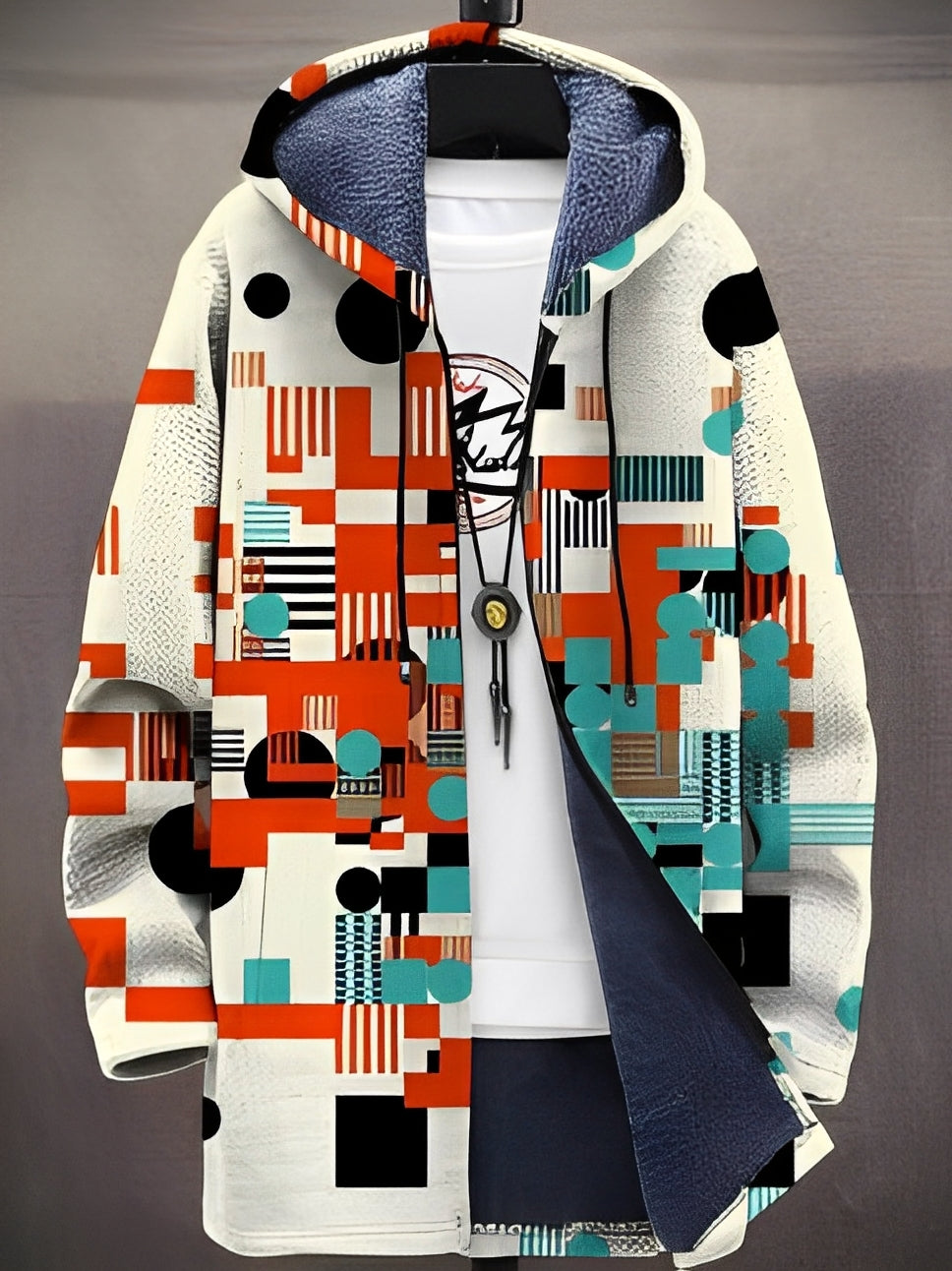 Trenton - Trendige Herrenjacke mit Kapuze und Muster