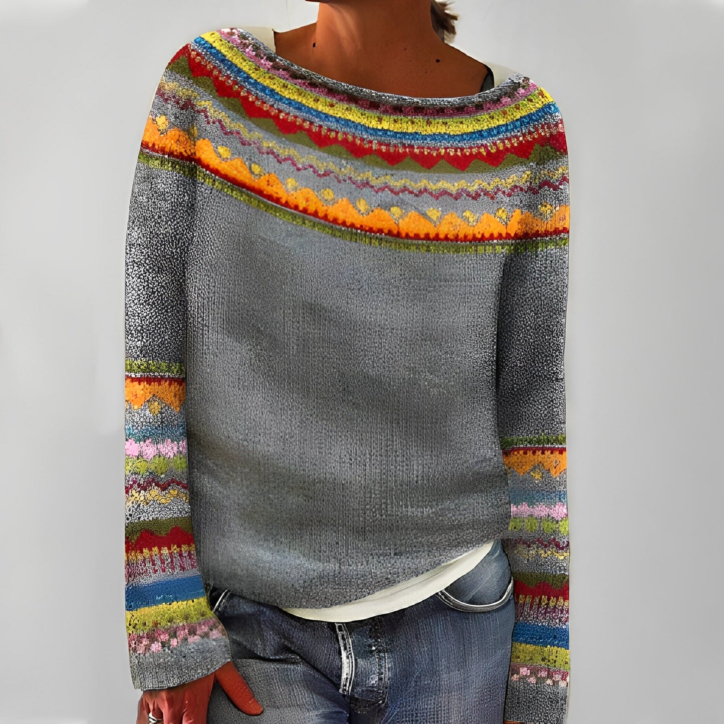 Christiana - Klassischer Damenpullover mit Motiv