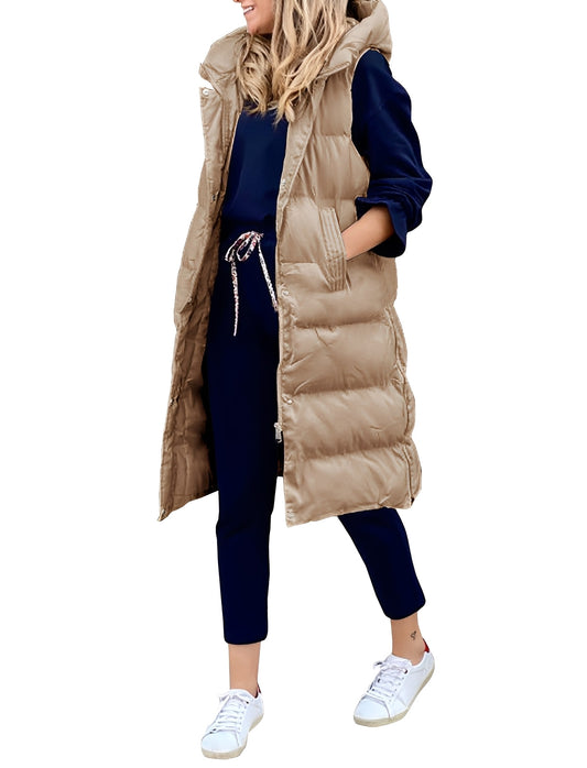 Amilia - Schicker, ärmelloser, langer Westmantel für Damen