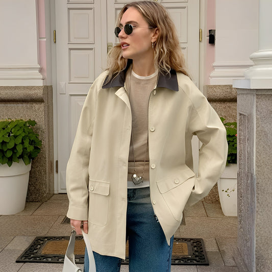 Eireen - Schicke, locker sitzende Damenjacke mit Polokragen