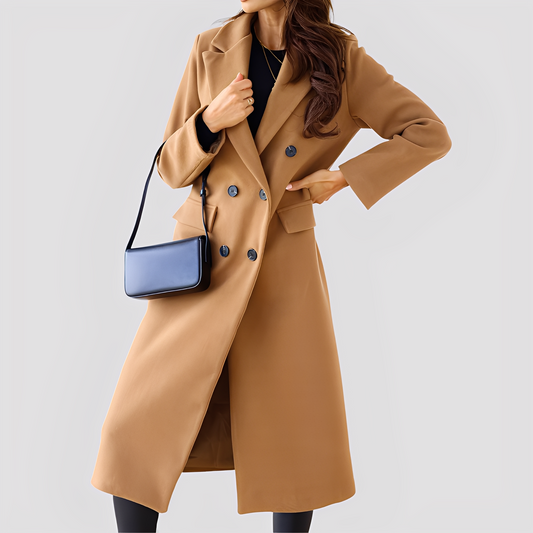 Jasmin - Eleganter Damenmantel mit Doppelknopfreihe