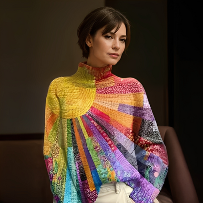 Agatine - Bunter Damen-Rollkragenpullover