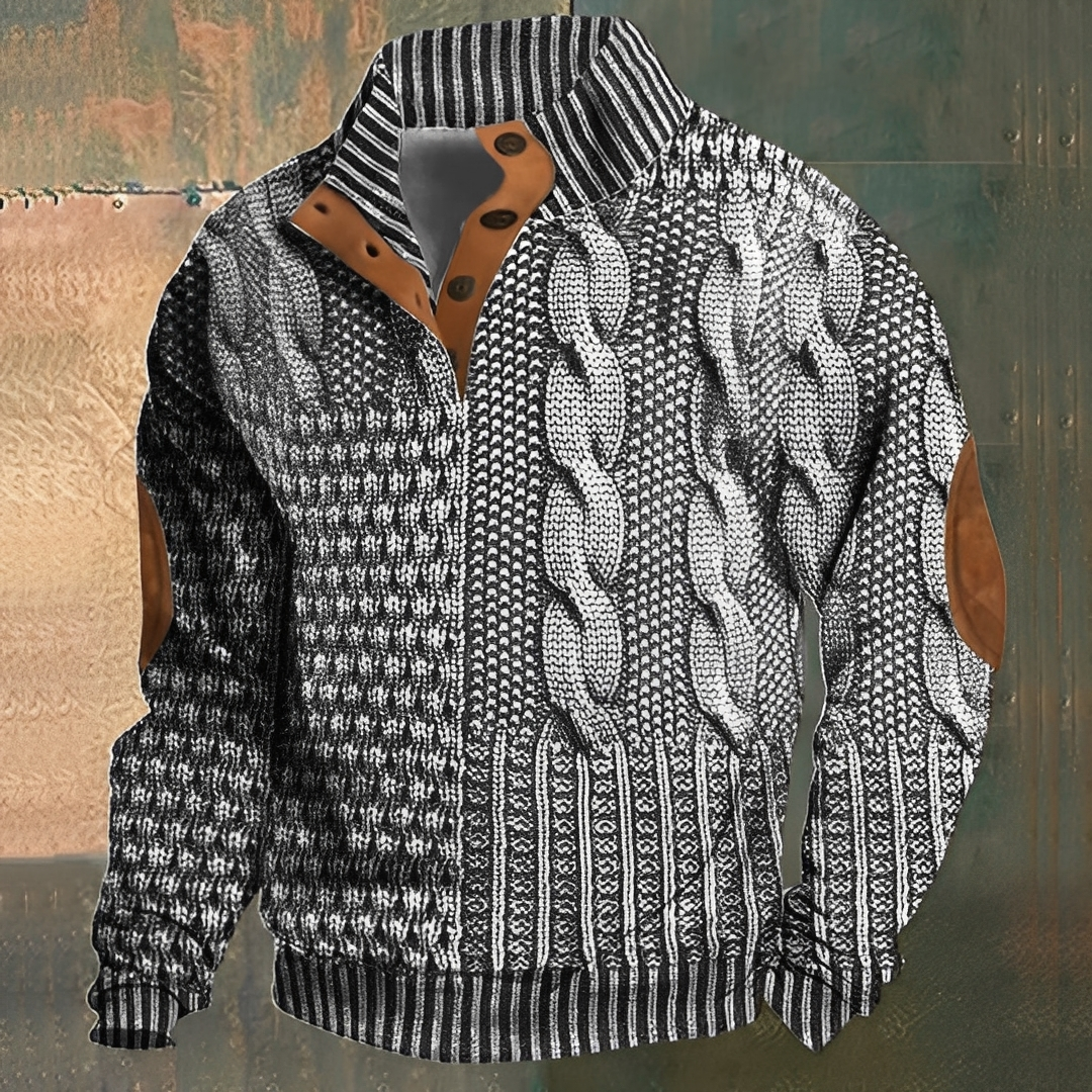 Nazaire - Herrenpullover mit 3D-Druckmotiv