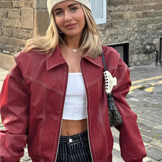 Céllee - Oversize-Winterjacke aus Leder für Damen