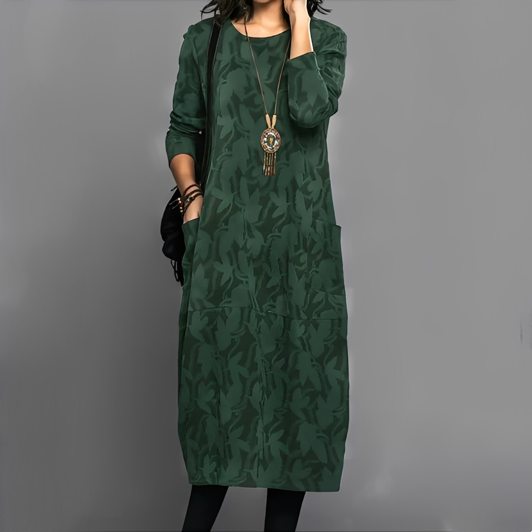 Sébastienne - Lockeres Winterkleid mit Rundhals für Damen