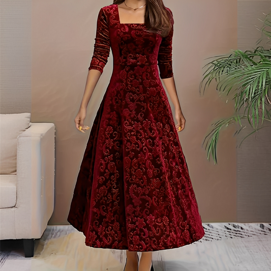 Malvina - Elegantes Damenkleid mit eckigem Ausschnitt