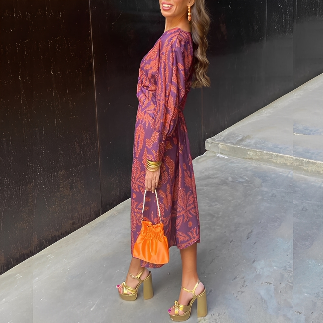 Louna - Elegantes Damen-V-Ausschnitt-Kleid