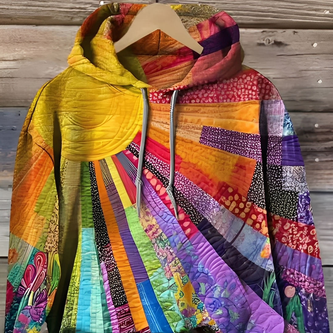 Anjannete - Farbig gestalteter Kapuzenpullover für Frauen