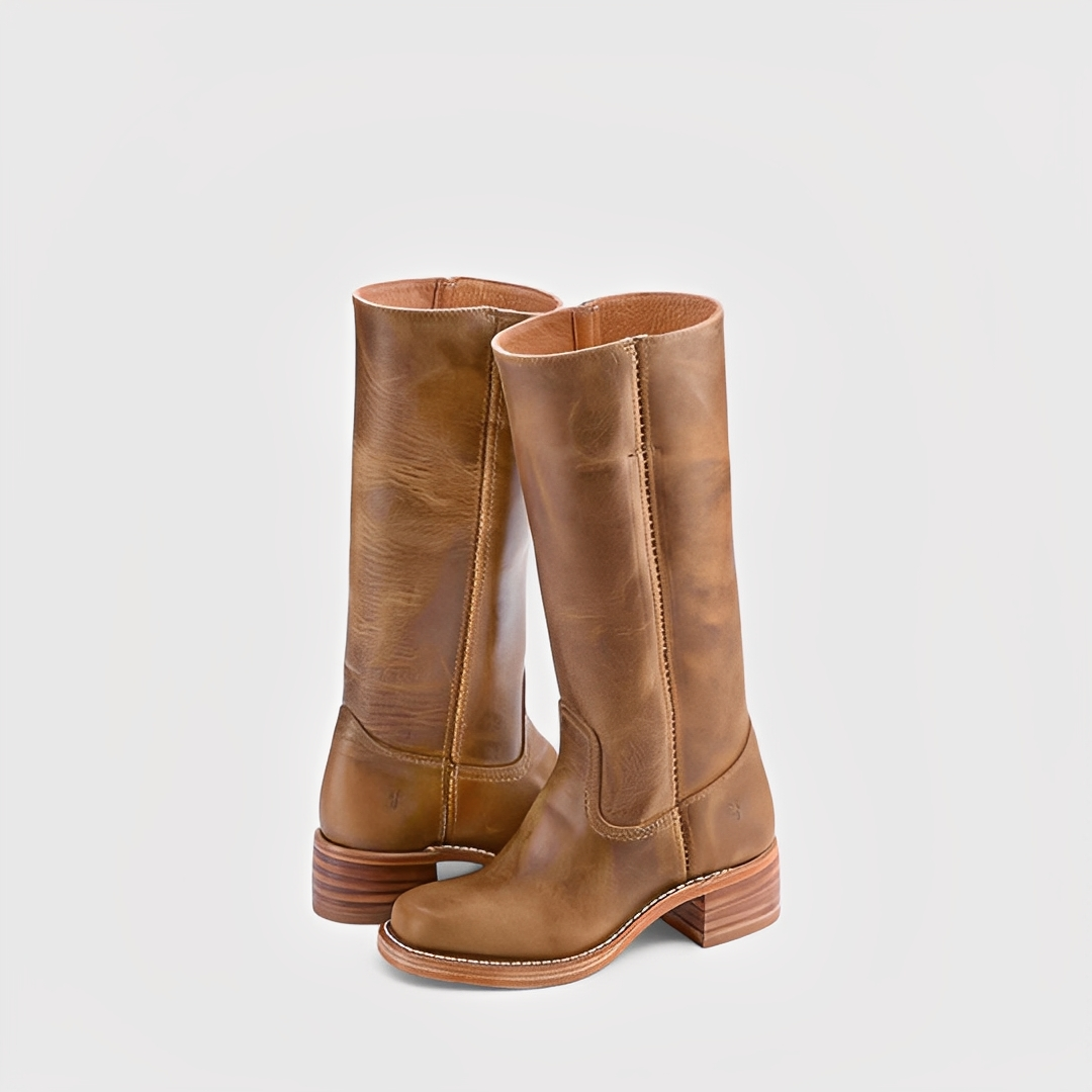 Lauryne - Damen Lederstiefel mit hohem Absatz