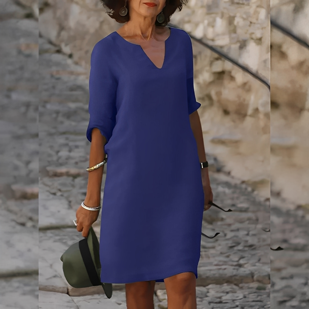 Guilaine - Elegantes Damenkleid mit V-Ausschnitt