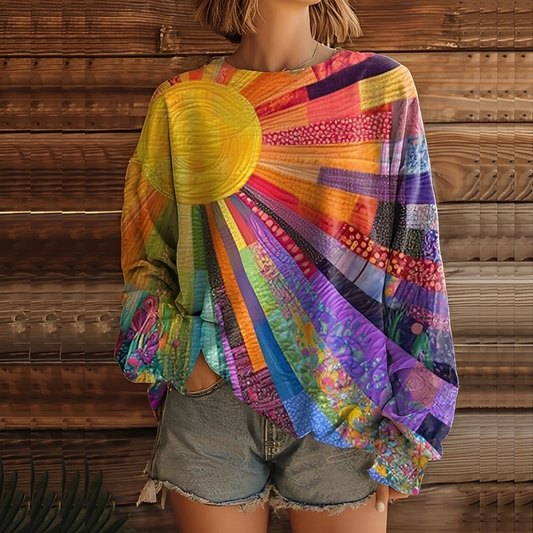 Aloysia - Frauen Pullover mit buntem Digitaldruck