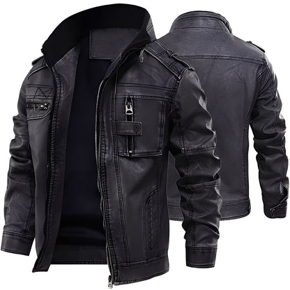 Kevin - Traditionelle Herrenlederjacke mit Taschen