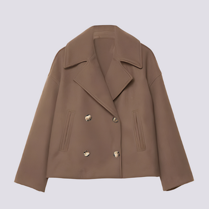 Bethney - Stilvolle kurze Wolljacke mit Reverskragen für Damen