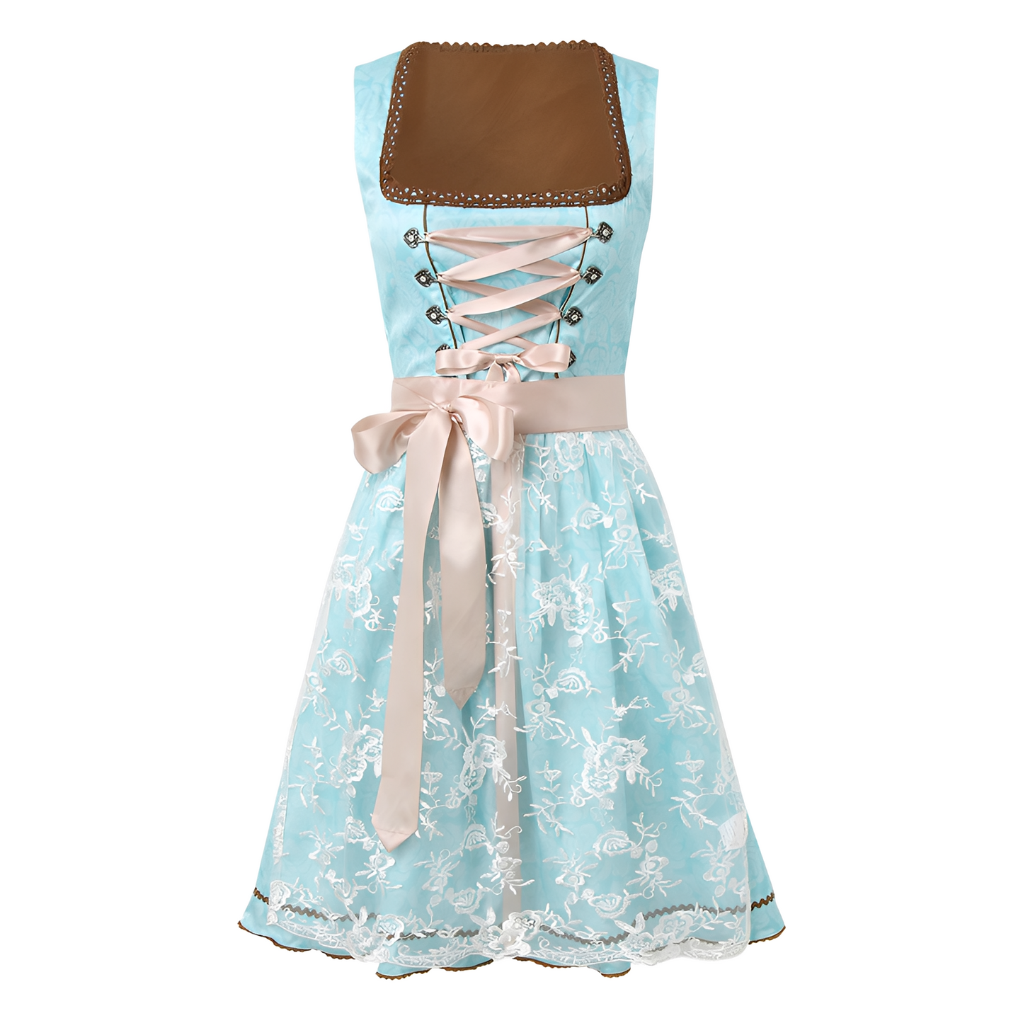 Zella - Frauen-Oktoberfestkleid mit Schnürung und Muster