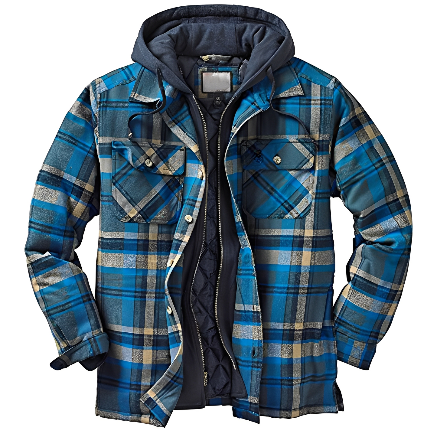 Flynn - Herrenjacke mit Kapuze und klassischem Karomuster