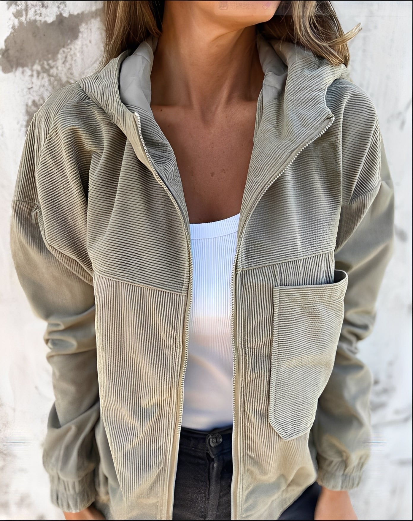 Gillian - Gemütliche Damen-Cordjacke mit Kapuze