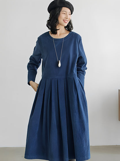 Shyanne - Lockeres Cordkleid für Damen mit Taschen