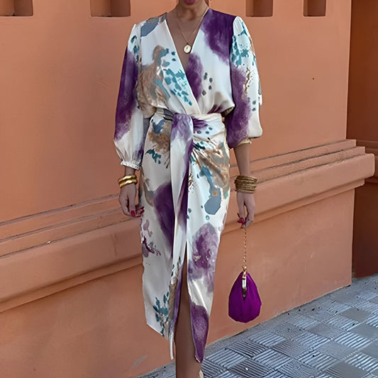 Éva - Stilvolles Damenkleid mit V-Ausschnitt