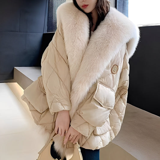Marjorie - Modische Damen-Daunenjacke mit Pelzkragen