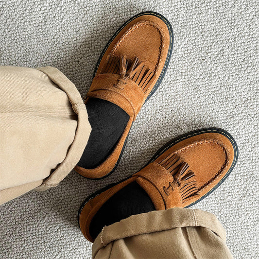Milton - Moderne Herren-Wildleder-Slipper mit Quasten