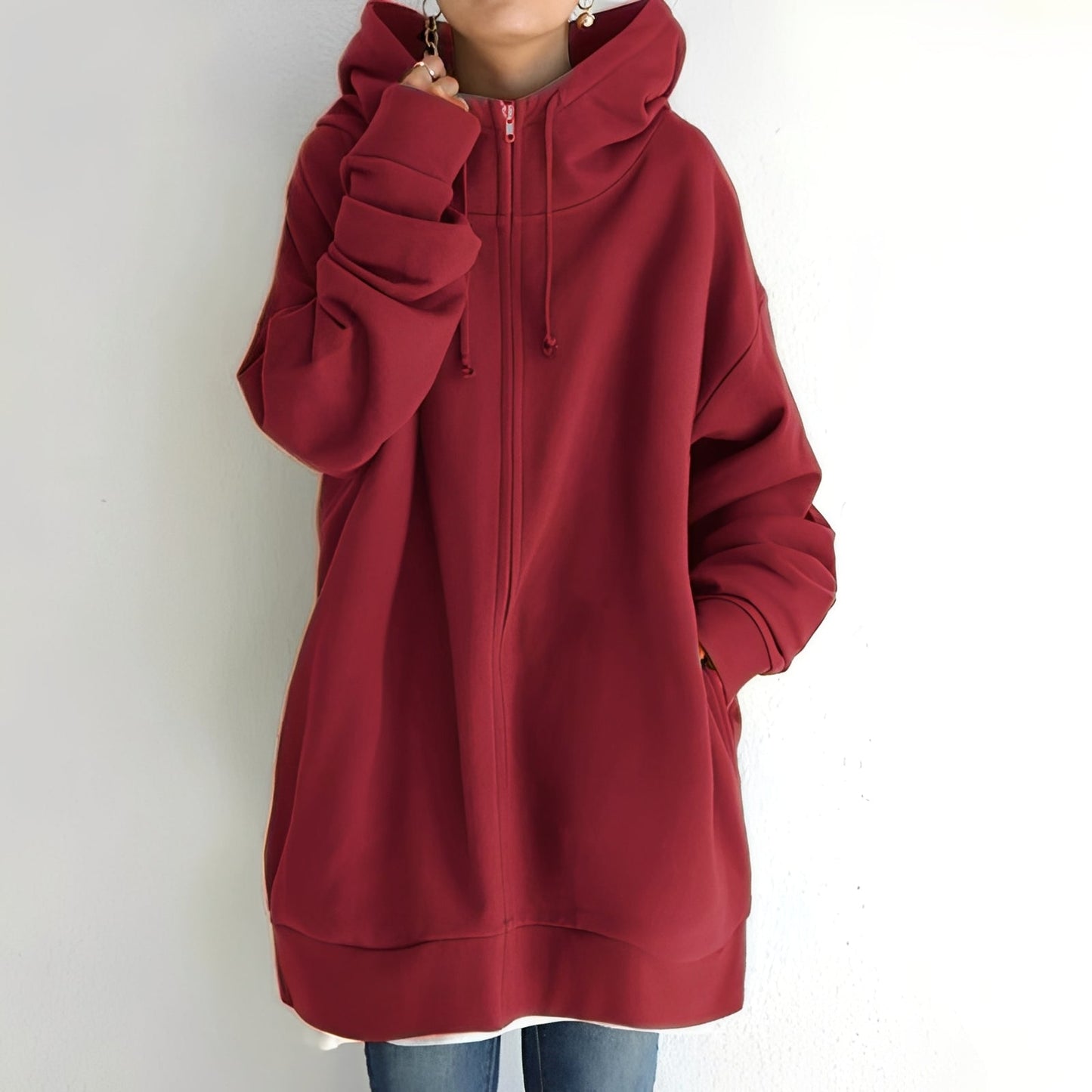 Eleanor - Moderner Samt-Oversize-Hoodie für Damen