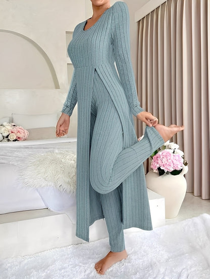 Lisabet - Elegantes Damen-Set aus weichem Rippstoff