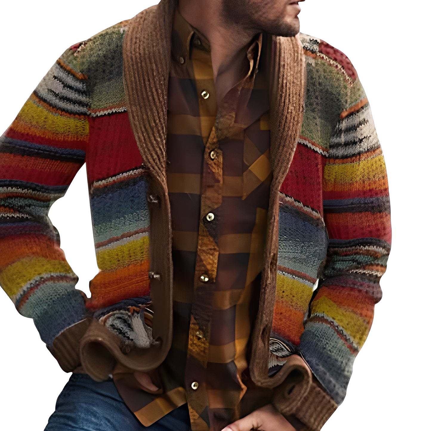 Holden - Modische, bunte Herren-Strickjacke
