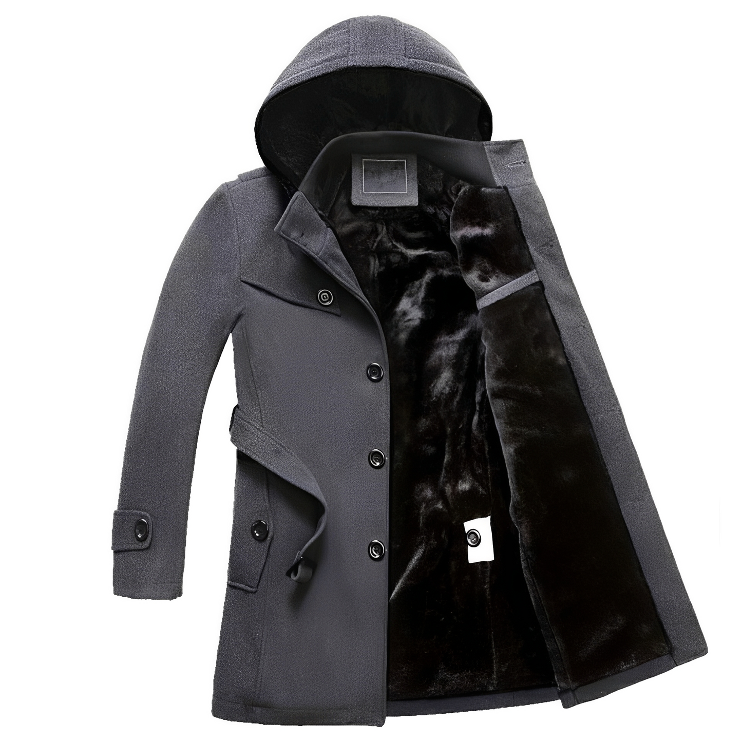 Robert - Zeitgemäßer, dicker Trenchcoat mit Kunstfellfutter für Herren